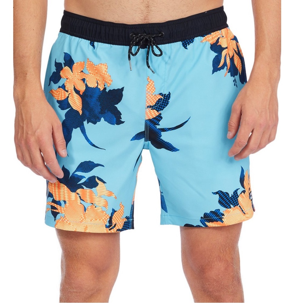 Billabong Neon Blue & Orange Floral Sundays Boardshorts Men’s Size XL (Recycled) - Picture 1 of 5